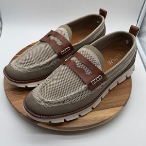 Leisure Men's EU 47 / US 13 1/2 Knit Penny Loafers Tan Brown Slip On Shoes 0525